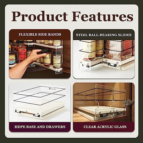 Vertical Spice Narrow Spice Rack - Sliding Spice Jars Organizer