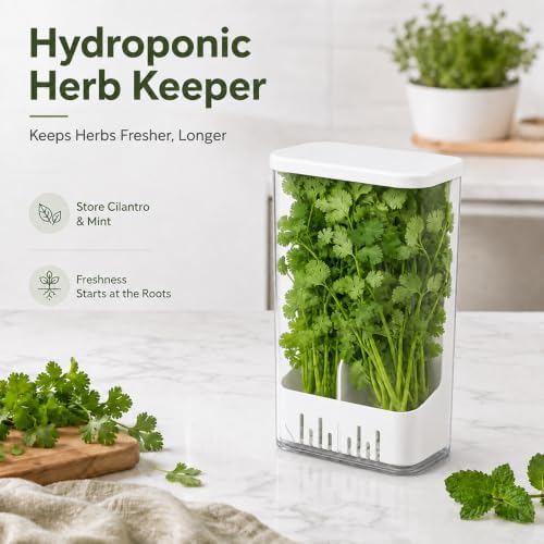 Herb Keeper Storage Container with Removable Partition