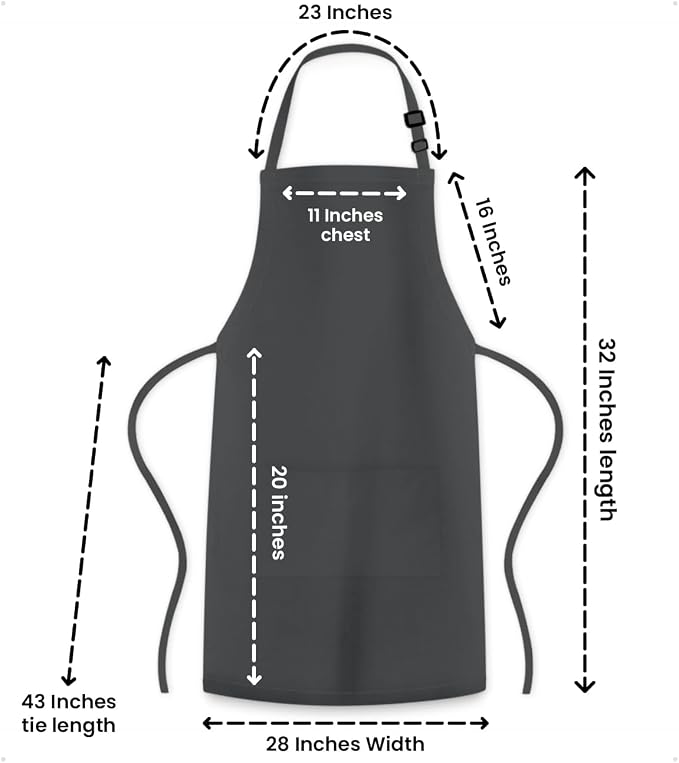 Adjustable Bib Apron 100% Polyester Kitchen Aprons Waterdrop Resistant Aprons - Image 7