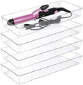 Manalete 4 Pcs Large Clear Plastic Drawer Organizer,15"x6" Vanity