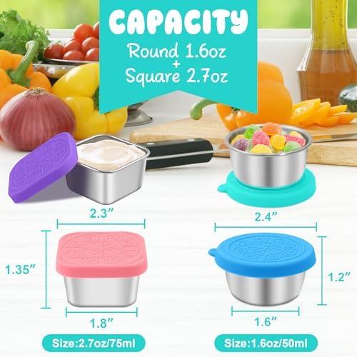 LIEMAND 6PCS Salad Dressing Container to Go, Leakproof Reusable
