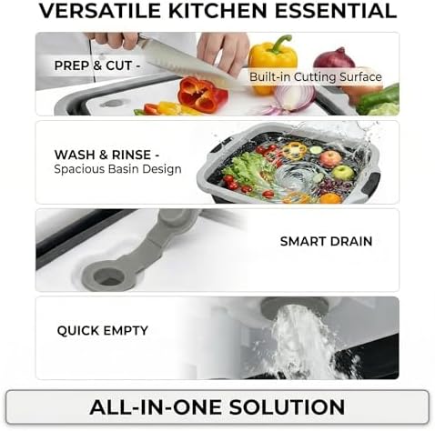 XL BBQ Prep Tub with Lid, Portable Collapsible BBQ Prep Tub with