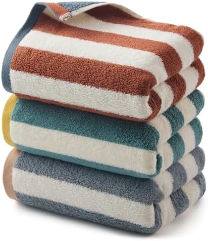 REDKISS Striped Hand Towels for Bathroom, Kitchen Decor, Guest Use