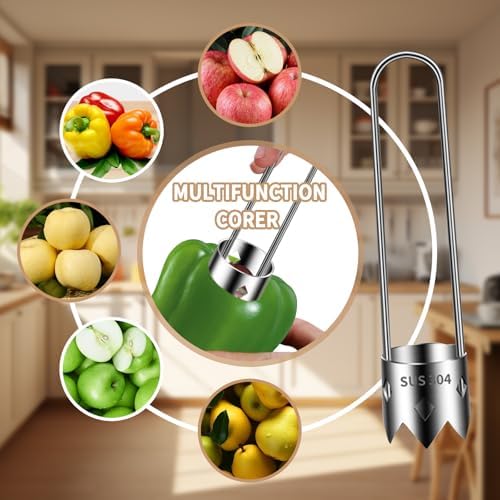 Apple Corer, Stainless Steel Apple Core Remover Tool, Bell Pepper Seed