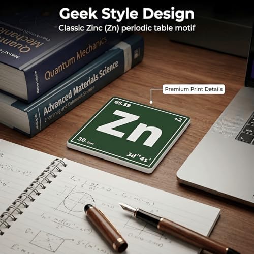 Square Chemical Element Coasters Set of 6,Geek Gift for Science