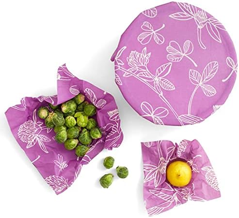 Reusable Beeswax Food Wraps, 3 Packs, 3 Sizes