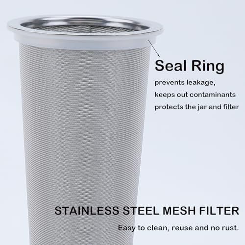 Cold Brew Coffee Filter for 64oz / 2Quart Wide Mouth Mason Jar Infuser