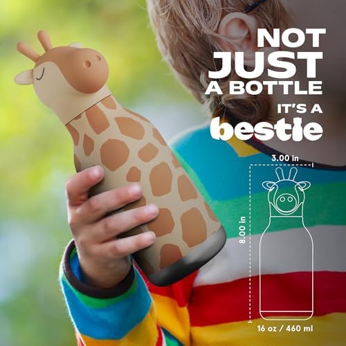 asobu Bestie Girrafe Water Bottle, Cute Collectible Character, BPA