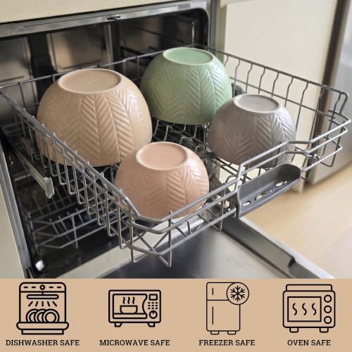 Ceramic Mixing Bowls Set of 4 pcs, Colorful Nesting Bowls
