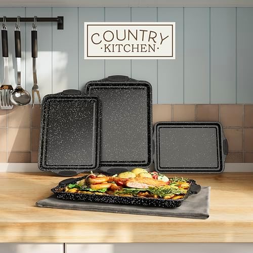 Country Kitchen Nonstick Stackable Bakeware Set - Heavy Duty, Durable