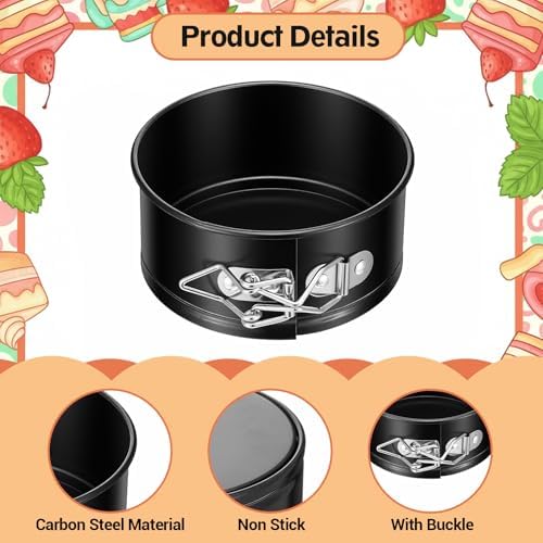 10 Pcs 4 Inch Springform Pan Set, Nonstick Leakproof Mini Cheesecake