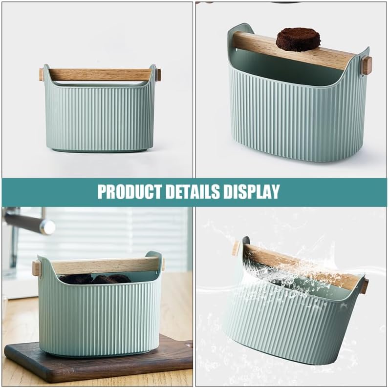 Knock Box with Beech Wood Lid Large Capacity 7.48X5.11X3.93 Inch