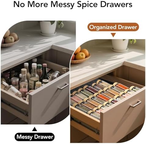 Adjustable 3-Tier Drawer Spice Organizer – Thick Plastic, Non-Slip
