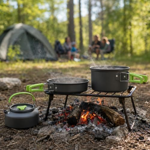 MalloMe Camping Cookware Mess Kit for Backpacking Gear – Camping