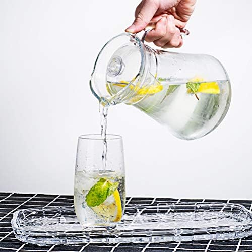 Glass Milk Bottles Acrylic Pitcher (2 L), Clear Iced Water Pitcher