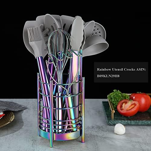 HOMQUEN Silicone Kitchen Cooking Utensils Set, 38-Piece