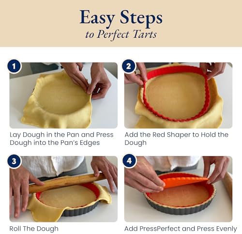 Classic All-in-One Tart Pan 9 Inch Removable Bottom Set with Patented