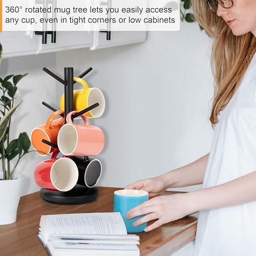 MyLifeUNIT Mug Holder Tree, 360° Rotated Coffee Cup Holder with 6