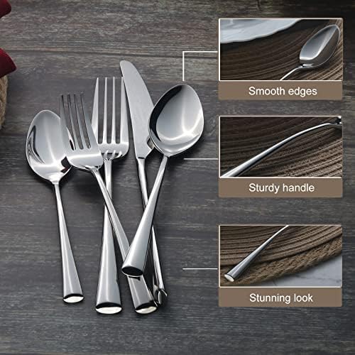 Alata Bailey 20-Piece Forged Silverware Set Stainless Steel Flatware