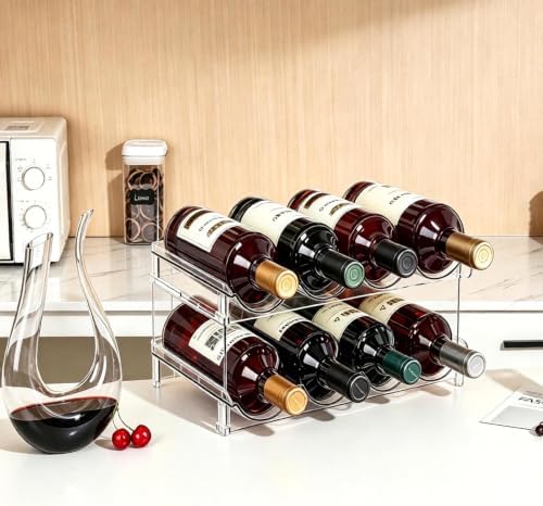 Plastic Stackable Wine Rack for Refrigerator - Large Capacity Water