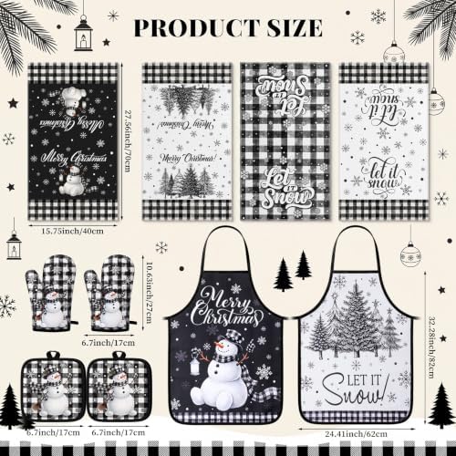 Nuanchu 17Pcs Christmas Kitchen Decor and Accessories for Home,Black