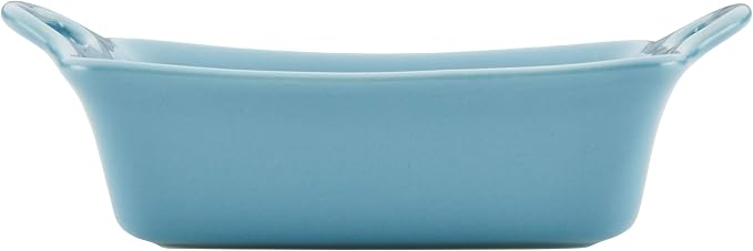 Rachael Ray Ceramics Au Gratin Set, Rectangular, Two 12-ounce, Agave Blue - Image 3