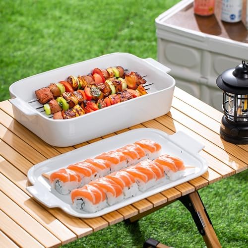 9x13 Ceramic Casserole Dish with Lid, 4.5qt Lasagna Baking Dish