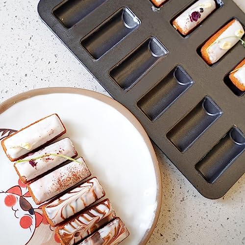 12 Cup Financier Cake Baking Pan Mini Banana Bread Loaf Cream Canoe