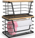 ALOCEO 2 Pack Storage Stackable Kitchen Laundry Organizers with Bamboo