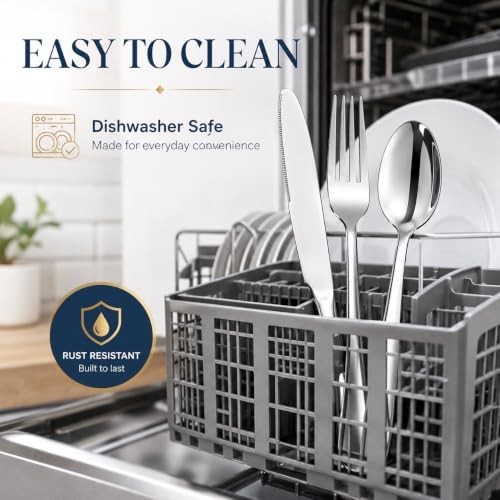 Silverware Set,SANTUO Stainless Steel Knives Spoon Forks Set for Home