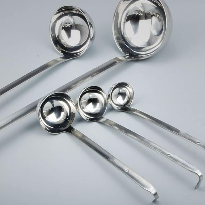 Stainless Steel Hooked Handle Ladle Set - Image 5