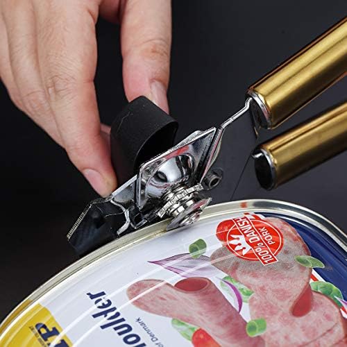Berglander Can Opener, Stainless Steel Titainium Golden Plating Handle