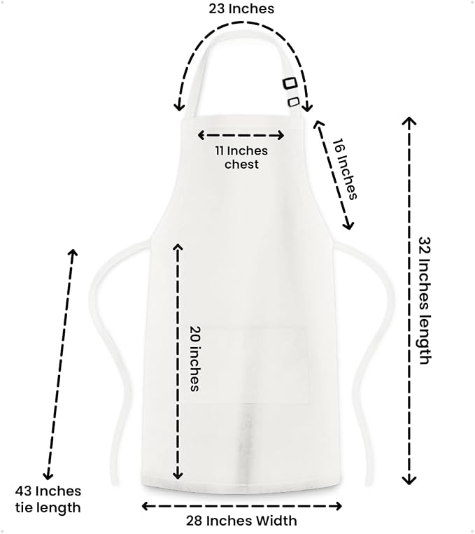 Adjustable Bib Apron 100% Polyester Kitchen Aprons Waterdrop Resistant Aprons - Image 7