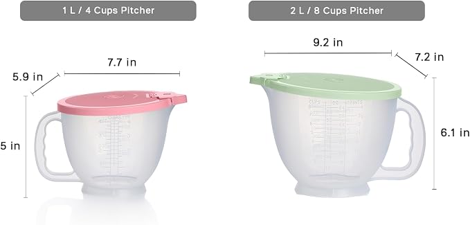 Tupperware Classic Mix-N-Store Pitcher Set in Mint Green and Candy Pink - Image 3