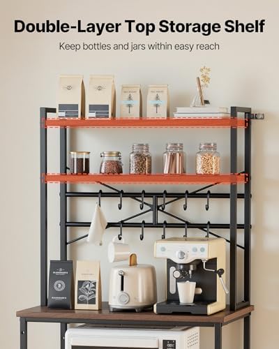 VEVOR 31.5-Inch Bakers Rack with 12 S-Shaped Hooks