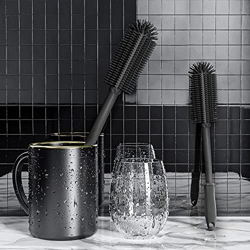 Long Silicone Bottle Cleaning Brush | 2 Pack| 16”+13”Water Bottle