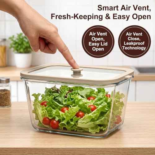 2 Pack 82oz Large Glass Food Storage Containers with Lids