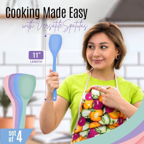 NEXTOP Silicone Spatula Set of 4 – Multipurpose Seamless Silicone
