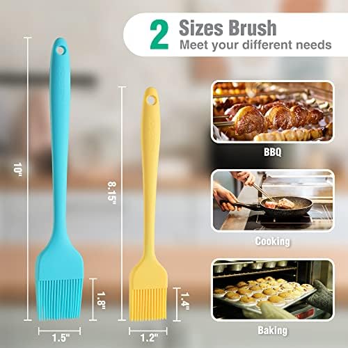 HAUSHOF Silicone Basting Pastry Brush, One-Piece Pastry Brush Set