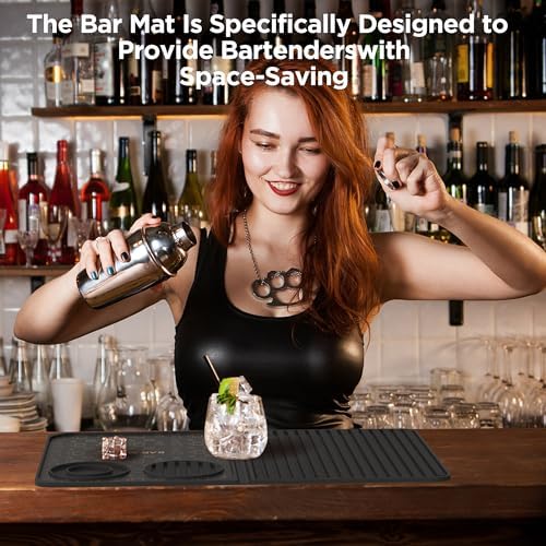 ZJWZLG Folding Bar Mat w/Cutting Board for Cocktail & Dish Drying