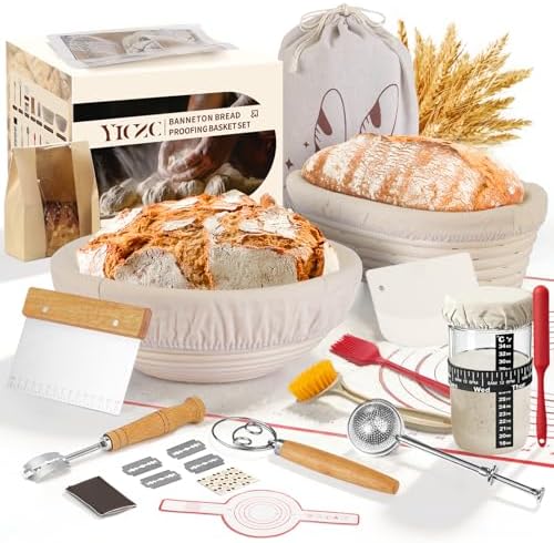 Sourdough Starter Kit, Round & Oval Banneton Baskets