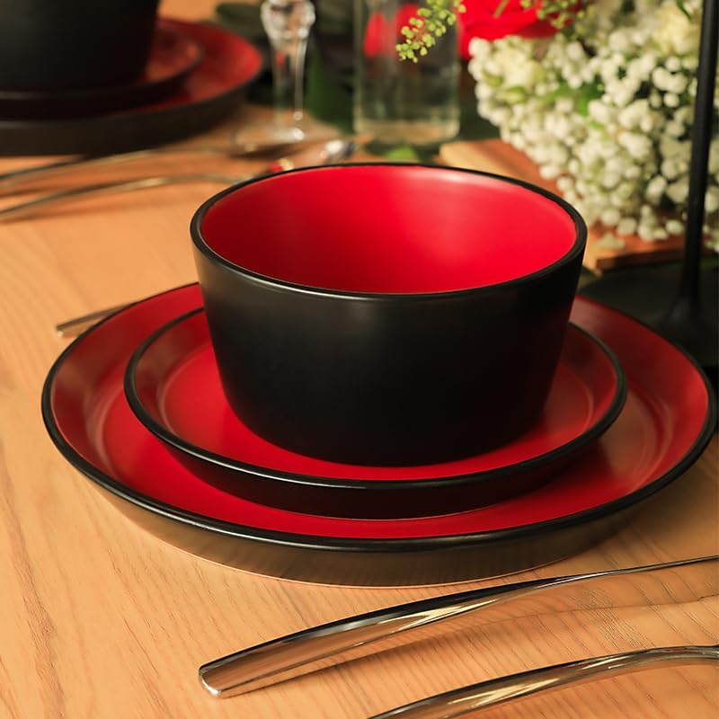 Stone Lain Albie Stoneware 16 Piece Modern Dinnerware Set, Kitchen