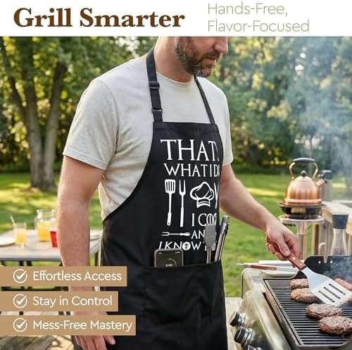 Funny Cooking Apron for Men, That’s What I Do I Cook and I Know