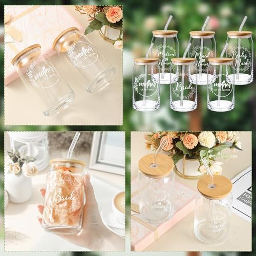 Layhit 10 Pcs Bridesmaid Gifts Bridesmaid Proposal Cups with Lid and