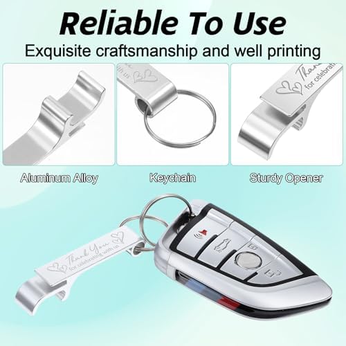 120 Pcs Bottle Opener Keychain, Wine Beer Opener Aluminum Thank You