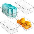 Simple Houseware Clear Pantry Storage Bins, 4 Pcs, 14" x 7" x 3.75"