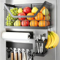 Nieifi Magnetic Shelf for Fridge, Black, 4-Pack