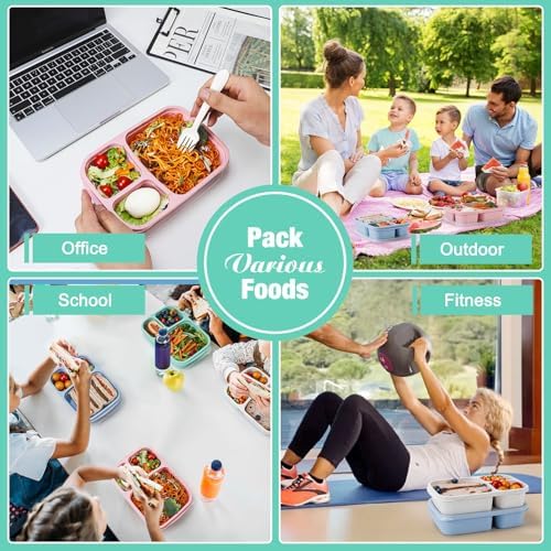 Caperci Wheat Straw Bento Lunch Box Containers for Adults & Kids
