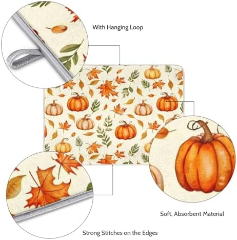 Fall Dish Drying Mat, Pumpkin Autumn Microfiber Kitchen Countertops