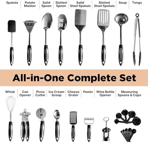 Asani 25-Piece Stainless Steel Kitchen Utensil Set